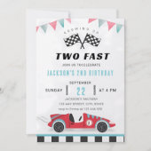 2歳の誕生日おめでとう レースカー 招待状 (正面)