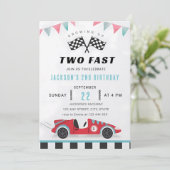 2歳の誕生日おめでとう レースカー 招待状 (スタンド正面)