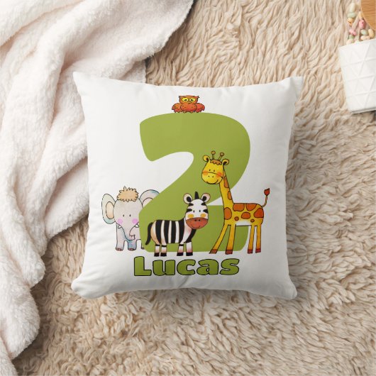 2歳の誕生日おめでとう 名前入れカスタム クッション (ブランケット)