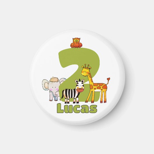 2歳の誕生日おめでとう 名前入れ可能 マグネット (正面)