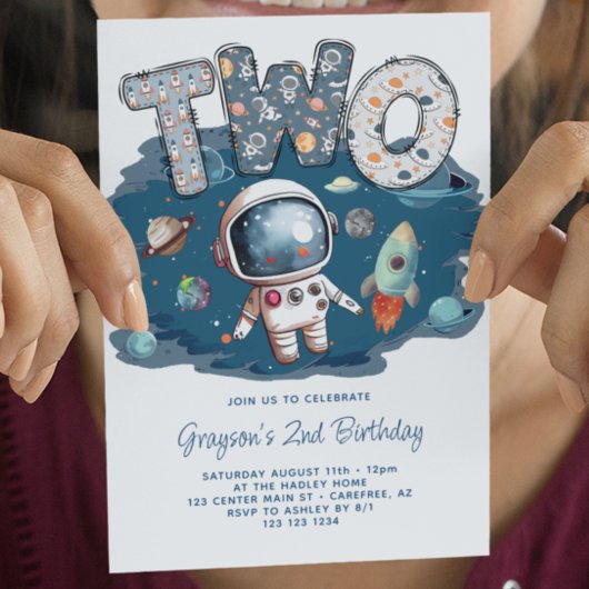 2歳の誕生日おめでとう 宇宙飛行士 ロケット 招待状