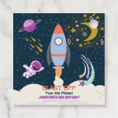 2歳の誕生日おめでとう!少年宇宙飛行士ロケット フェイバータグ (裏面)