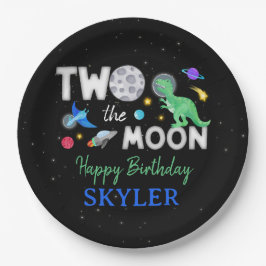 2歳の誕生日おめでとう!恐竜の宇宙飛行士 ペーパープレート