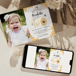 2歳の誕生日おめでとう | Bee-lieveフォト 招待状