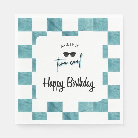 2歳の誕生日おめでとう Too Cool スタンダードランチョンナプキン (正面)