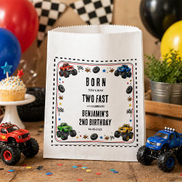 2歳の誕生日おめでとうTwo Fast モンスタートラック フェイバーバッグ