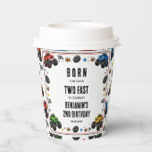 2歳の誕生日おめでとうTwo Fast モンスタートラック 紙コップ (裏面)
