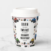 2歳の誕生日おめでとうTwo Fast モンスタートラック 紙コップ (正面)