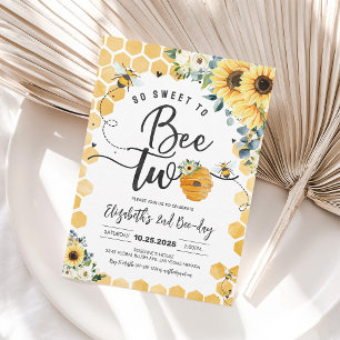 2歳の誕生日お招き状「So Sweet To Bee Two」 招待状