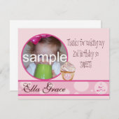 2歳の誕生日お礼カード 招待状 (正面/裏面)