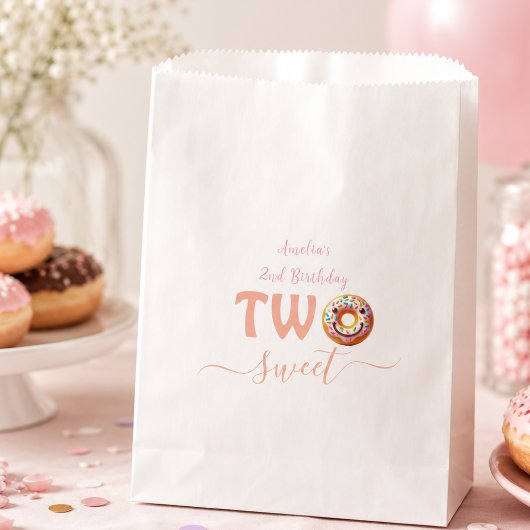 2歳の誕生日お祝いにぴったりな「Two Sweet Donuts」デザイン フェイバーバッグ