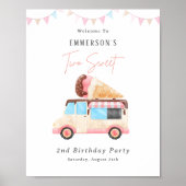 2歳の誕生日お祝いに アイスクリーム トラック ポスター (正面)