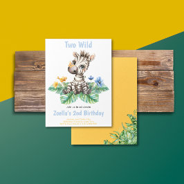 2歳の誕生日お祝いに「Two Wild Zebra」2nd Birthday+Invitation 招待状
