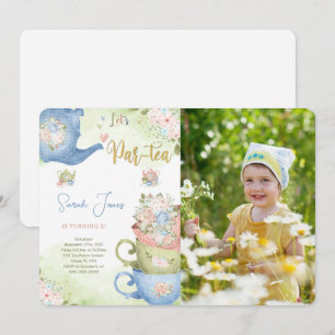 2歳の誕生日お茶会の写真招待状 招待状