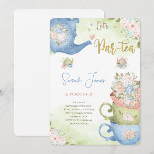 2歳の誕生日お茶会への招待状 招待状