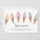 2歳の誕生日におすすめのスイートなアイスクリームの招待状 招待状 (正面)