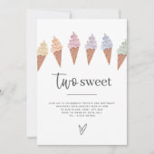 2歳の誕生日におすすめのスイートなアイスクリームの招待状 招待状 (正面)