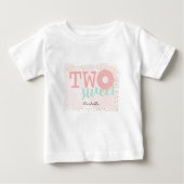 2歳の誕生日におすすめのスイートドーナツピンクガール ベビーTシャツ (正面)