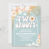 2歳の誕生日におすすめのレトロなバースデー招待状 招待状 (正面)