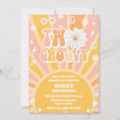 2歳の誕生日におすすめのレトロなバースデー招待状 招待状 (正面)