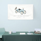 2歳の誕生日にレースカーに乗る 横断幕 (トレードショー)