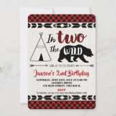 2歳の誕生日に招待された男の子、ワイルド·ツー·ベア 招待状 (正面)