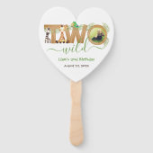 2歳の誕生日に野生のサファリの動物のジャングルの写真 ハンドファン (正面)