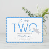 2歳の誕生日に2匹の青いホホジロザメの猛獣 招待状 (スタンド正面)