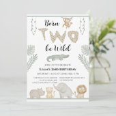 2歳の誕生日にBorn Two Be Wild Jungle Safari 招待状 (スタンド正面)