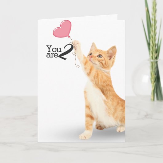2歳の誕生日のトラ猫 カード (正面)
