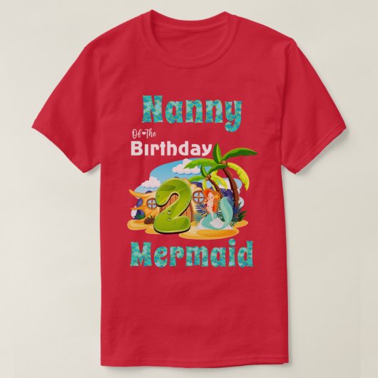 2歳の誕生日の可愛い人魚ナニー Tシャツ (デザイン正面)