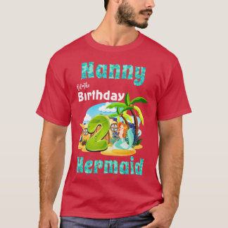 2歳の誕生日の可愛い人魚ナニー Tシャツ