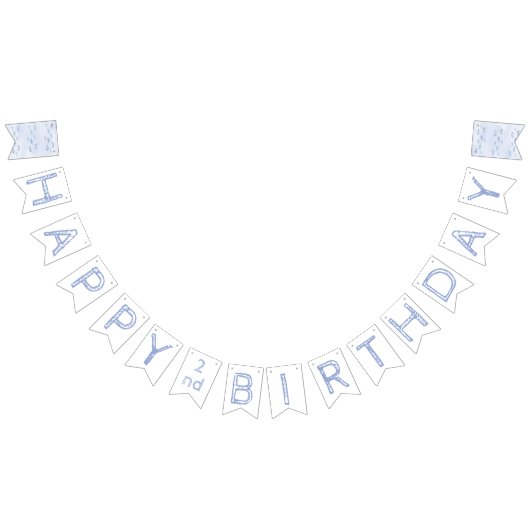 2歳の誕生日の幼児の海の魚のバンキングバナー バンティングフラッグ (全)