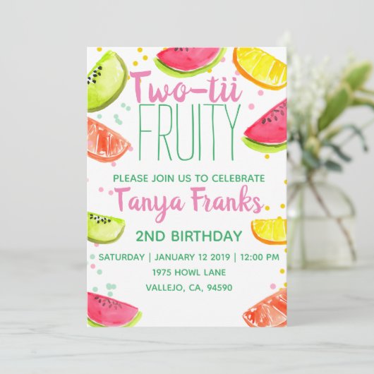 2歳の誕生日の招待状 招待状 (スタンド正面)