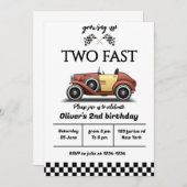 2歳の誕生日の招待、2歳の誕生日招待状 招待状 (正面/裏面)