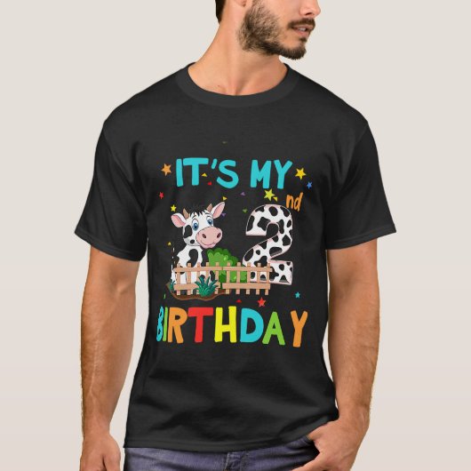 2歳の誕生日の牛2歳誕生日 Tシャツ (正面)
