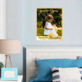 2歳の誕生日の特別な名前と写真の金と銀のプレート 箔ポスター (インサイチュ (寝室))