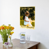 2歳の誕生日の特別な名前と写真の金と銀のプレート 箔ポスター (レイダウン (キッチン))