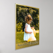 2歳の誕生日の特別な名前と写真の金と銀のプレート 箔ポスター (レイダウン)