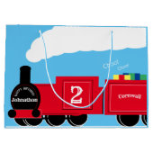 2歳の誕生日の男の子パーソナライズされた列 ラージペーパーバッグ (裏面)