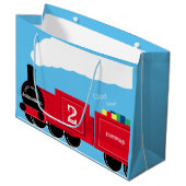 2歳の誕生日の男の子パーソナライズされた列 ラージペーパーバッグ (正面アングル)