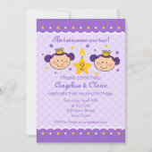 2歳の誕生日の2人パーティの招待状 招待状 (正面)