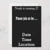 2歳の誕生日をトレーニングする 招待状 (裏面)