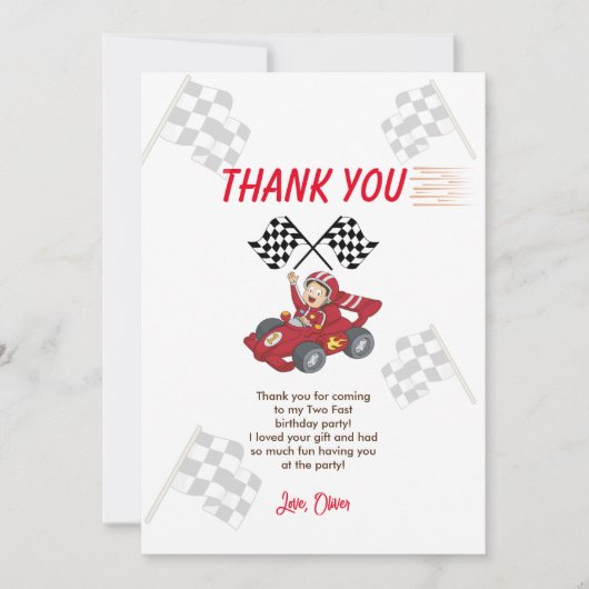 2歳の誕生日を早く迎える サンキューカード (正面)