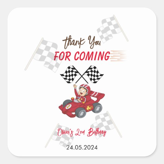 2歳の誕生日を早く迎える スクエアシール (正面)