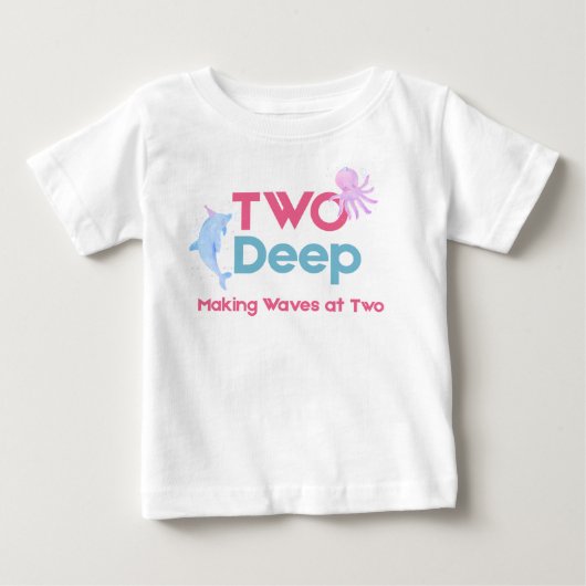 2歳の誕生日を祝う女の子Tシャツ ベビーTシャツ (正面)