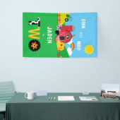 2歳の誕生日を迎えるバーンアニマルズオインクバモーーかわいい 横断幕 (トレードショー)