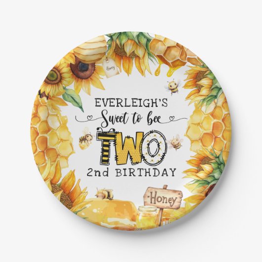 2歳の誕生日を迎えるフローラは甘い ペーパープレート (正面)