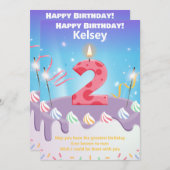 2歳の誕生日カードをカスタマイズ (正面/裏面)