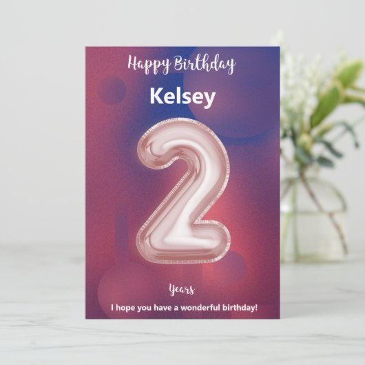 2歳の誕生日カード (スタンド正面)